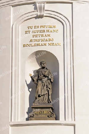 Standbild der heiligen Petrus auf der Burg von Prag, Hradschin, UNESCO-Weltkulturerbe, Tschechien, Tschechische Republik, Europa