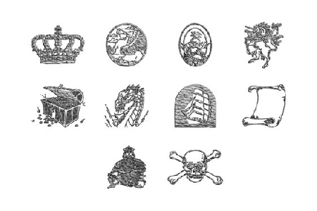 Symbole, Piraten, freigestell, symbols. pirates, isolated,