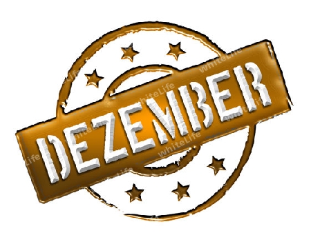 Sign, symbol, stamp or icon for your presentation, for websites and many more named DEZEMBER