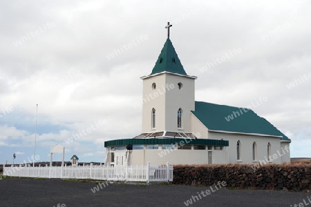 Der Nordosten Islands, die Kirche von  Reykjahl?? am Myvatn-See