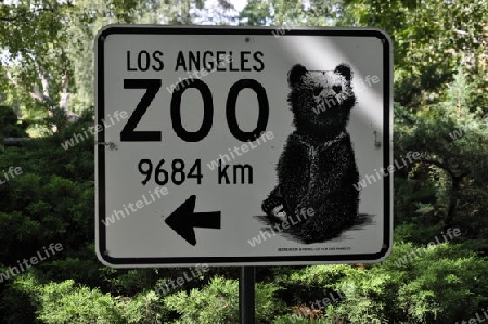Zoo Hinweisschild Los Angeles von Berlin