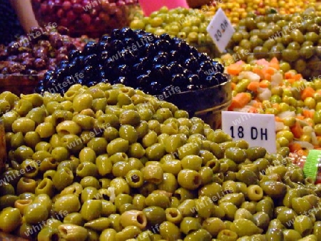 Olives for sale at medina in tanger, morocco