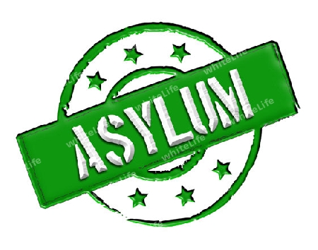 Sign and stamp named "ASYLUM" for your presentation