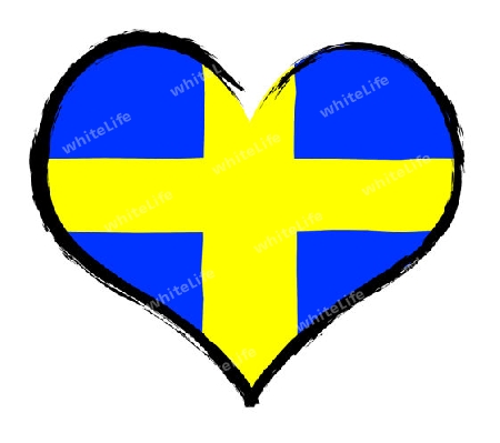 Sweden - The beloved country as a symbolic representation as heart - Das geliebte Land als symbolische Darstellung als Herz