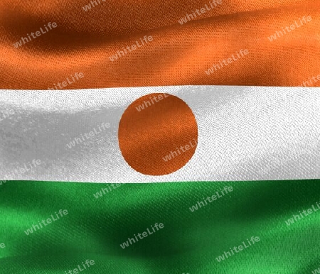 Niger flag - realistic waving fabric flag