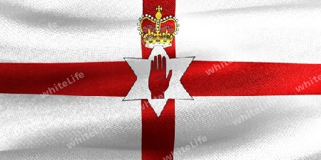 Northern Ireland flag - realistic waving fabric flag