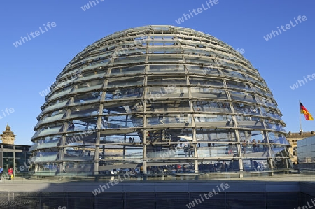 Reichstagskuppel und Dachterasse, Reichstag Berlin, Architekt Sir Norman Foster, Berlin, Deutschland, Europa