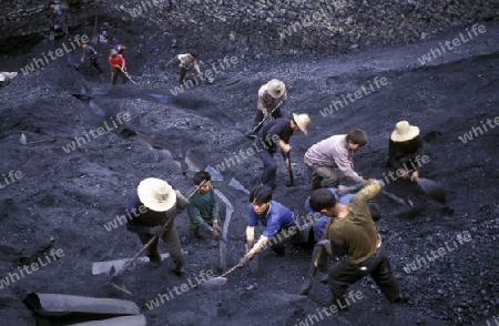 the coal workers in the village of fengjie in the three gorges valley up of the three gorges dam project in the province of hubei in china.