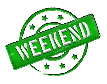Sign, symbol, stamp or icon for your presentation, for websites and many more named WEEKEND