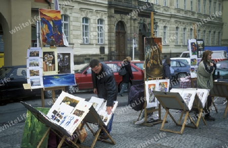 Eine Gasse in der Altstadt von Prag der Hauptstadt der Tschechischen Republik.