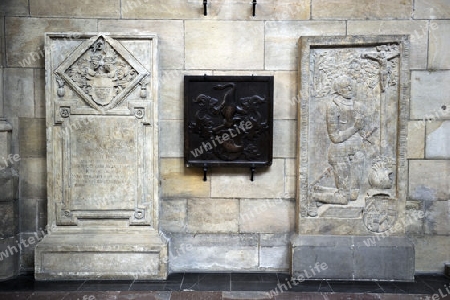 historsche Grabplatten, gotischer Veitsdom, St.-Veits-Dom, Prager Burg, Hradschin, Prag, B?hmen, Tschechien, Europa