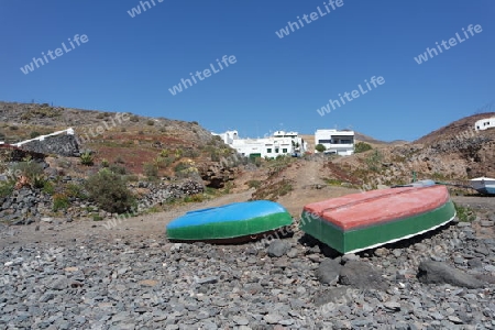 Fischerboote in Playa Quemada, Lanzarote