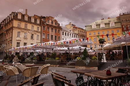 Europa, Osteuropa, Baltikum, Lettland, Riga, Altstadt, Restaurant, Gasse, Gastronomie, Domplatz PlatzBierhausStrassencafe,  