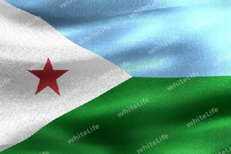 Djibouti flag - realistic waving fabric flag