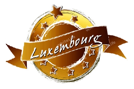 Luxembourg - Banner, Logo, Symbol im Royal Grunge Style fuer Praesentationen, Flyer, Prospekte, Internet,...