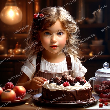 Kleines Kind mit Kuchen