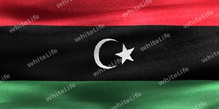 Libya flag - realistic waving fabric flag