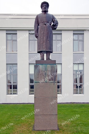 Der Nordwesten Islands, Statue von Snorri Sturluson, einem isl?ndischen Schriftsteller und Gelehrten 
