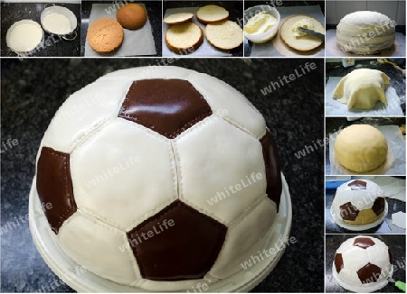 feiner, selbstgemachter Fussball-Kuchen