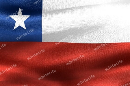 Chile flag - realistic waving fabric flag