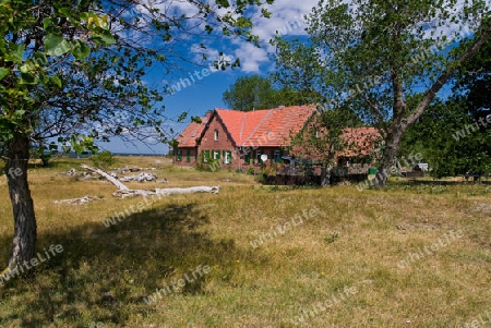 Idyllisches Wohnhaus der einzigen zwei Menschen auf der Insel Ruden
