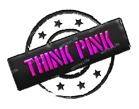 Sign, symbol, stamp or icon for your presentation, for websites and many more named THINK PINK