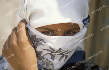 Afrika, Tunesien. Jerba
Eine Frau mit einem traditionellen Kopftuch auf der Insel Jerba im sueden von Tunesien. (URS FLUEELER)






