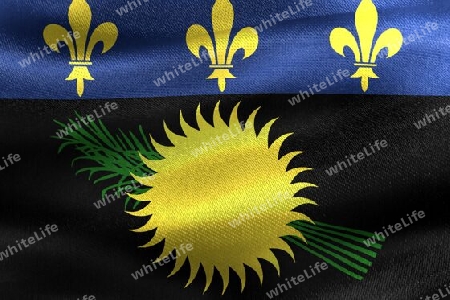 Guadeloupe flag - realistic waving fabric flag