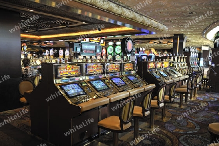 Spielautomaten, einarmige Banditen im 5 Sterne Hotel Mirage, las Vegas, Nevada, USA