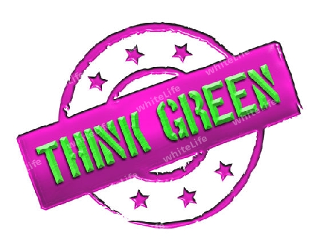 Sign, symbol, stamp or icon for your presentation, for websites and many more named THINK GREEN