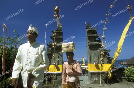 Der Hindu Tempel Pura Tanah Lot im Nsuedwesten auf der Insel Bali, Indonesien.