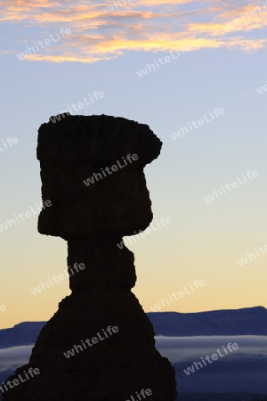Thors Hammer kurz vor Sonnenaufgang, Sunrise Point, Bryce Canyon Nationalpark, Utah, Suedwesten USA