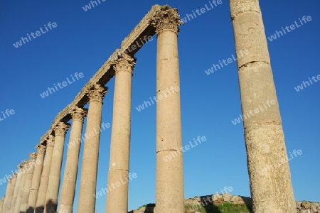 Antike Säulen, Gerasa, Jerash. Jordanien