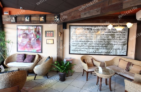 Ein Cafe  im Zentrum von Chiang Rai in der Provinz chiang Rai im Norden von Thailand in Suedostasien.