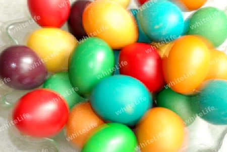 Colourful painted Easter eggs