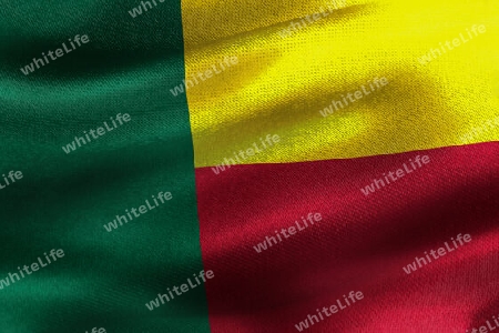 Benin flag - realistic waving fabric flag