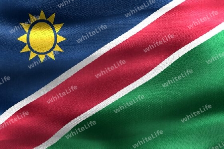 Namibia flag - realistic waving fabric flag