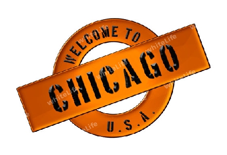 Illustration of WELCOME TO CHICAGO as Banner for your presentation, website, inviting...