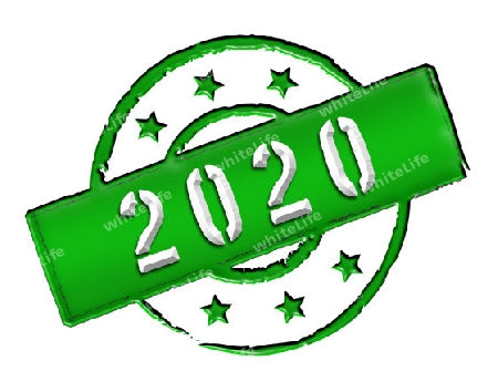 Sign and stamp named 2020 for your presentation, for websites and many more.