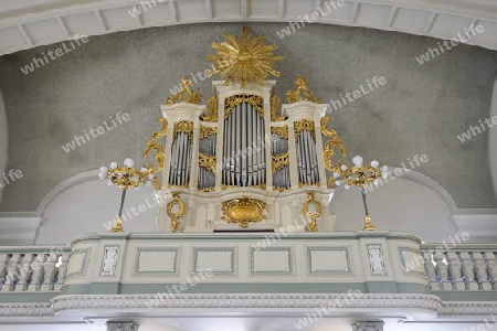Orgelempore der Kirche des Franz?sischen Doms, Berlin, Gendarmenmarkt, Deutschland, Europa