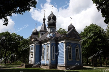 The church in the smal town of Druskininkai in the south of Vilnius and the Baltic State of Lithuania,  