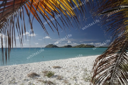 Suedamerika, Karibik, Venezuela, Los Roques,  Ein Strand auf einer Badeinsel unweit von der Dorfinsel Gran Roque auf der Inselgruppe von Los Roques in der Karibik.