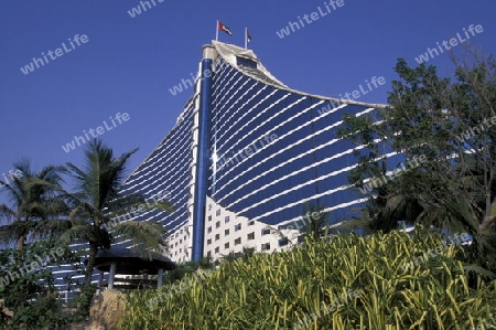 the Jumeira Beach Hotel in the city of Dubai in the Arab Emirates in the Gulf of Arabia.