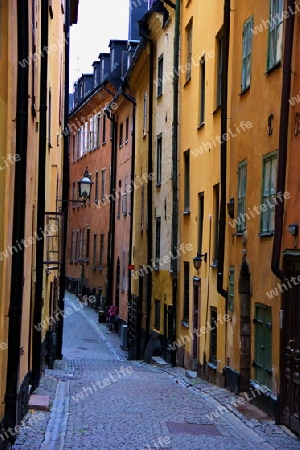 Malerische Gasse in Stockholm, Schweden