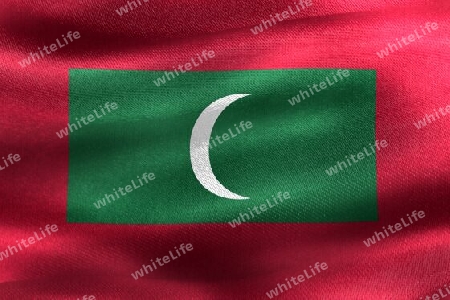 Maldives flag - realistic waving fabric flag