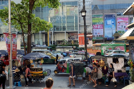 The City centre of Bangkok naer the Siam Square in the capital of Thailand in Souteastasia.