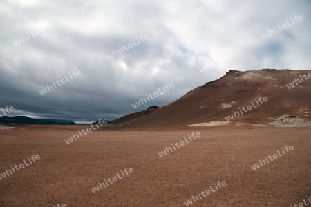 Der Norden Islands, Vulkanhang hinter Hochtemperaturfeld Namaskard am Myvatn-See