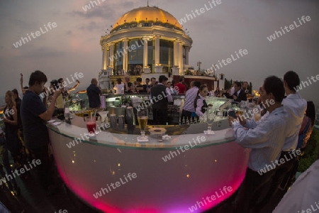  the Sky Bar at the Riverside Aerea in the city of Bangkok in Thailand in Southeastasia.