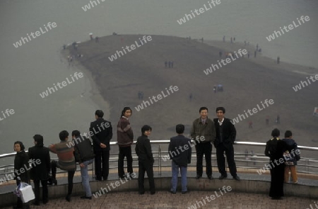 People at the Yangzee river in the city of Chongqing in the province of Sichuan in china in east asia. 
