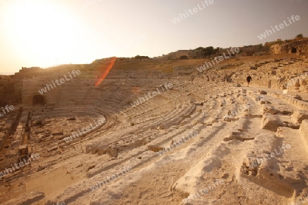 the theatro Greco near the town of Siracusa in Sicily in south Italy in Europe.